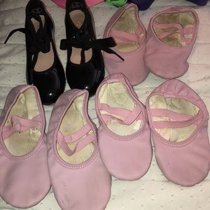 3 pair of Ballet shoes 🩰and one pair of tap shoes